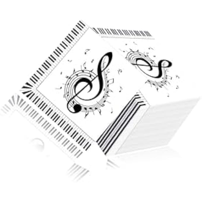 MUSIC NOTE PAPER NAPKINS SET40 PCS LUNCHEON DINNER DECORATIVE DISPOSABLE NAPKIN FOR PARTY SUPPLIES - Image 1